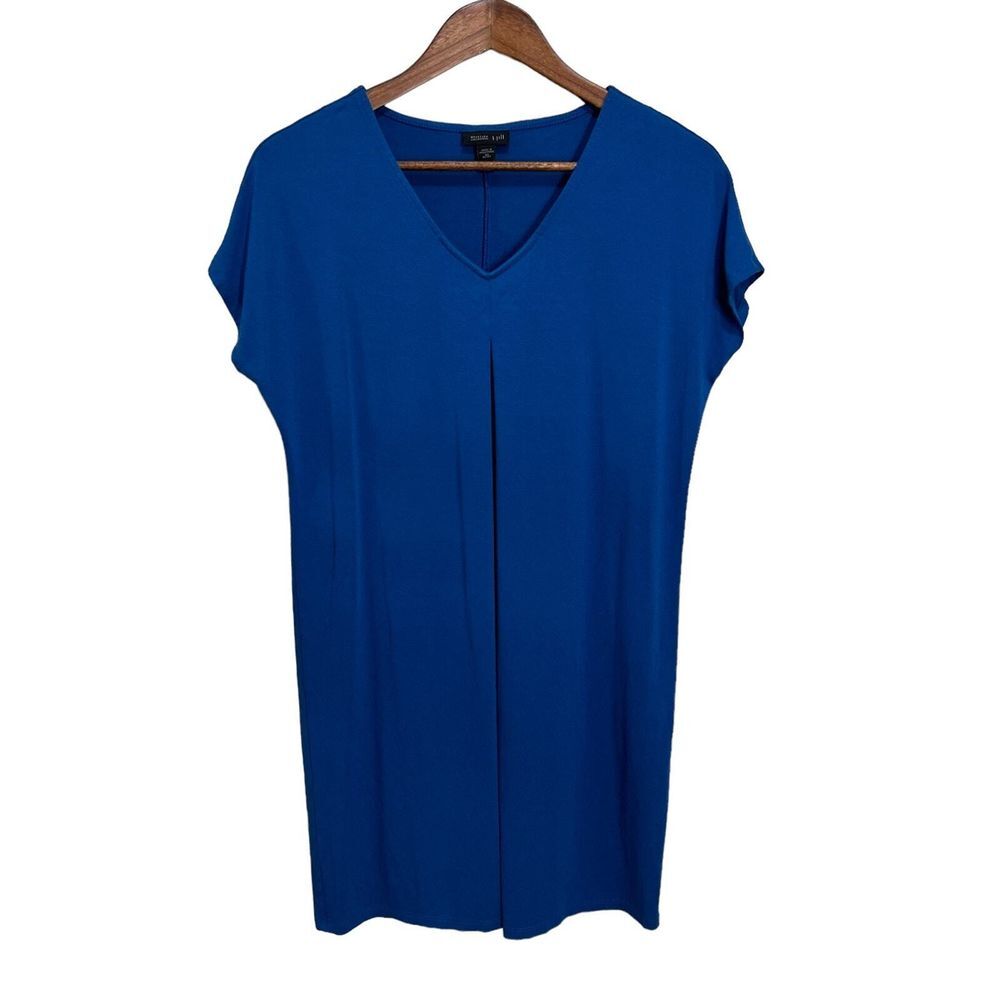 J. Jill Wearever Collection Dress Womens XSP Blue Short Sleeve Knit Casual Knit